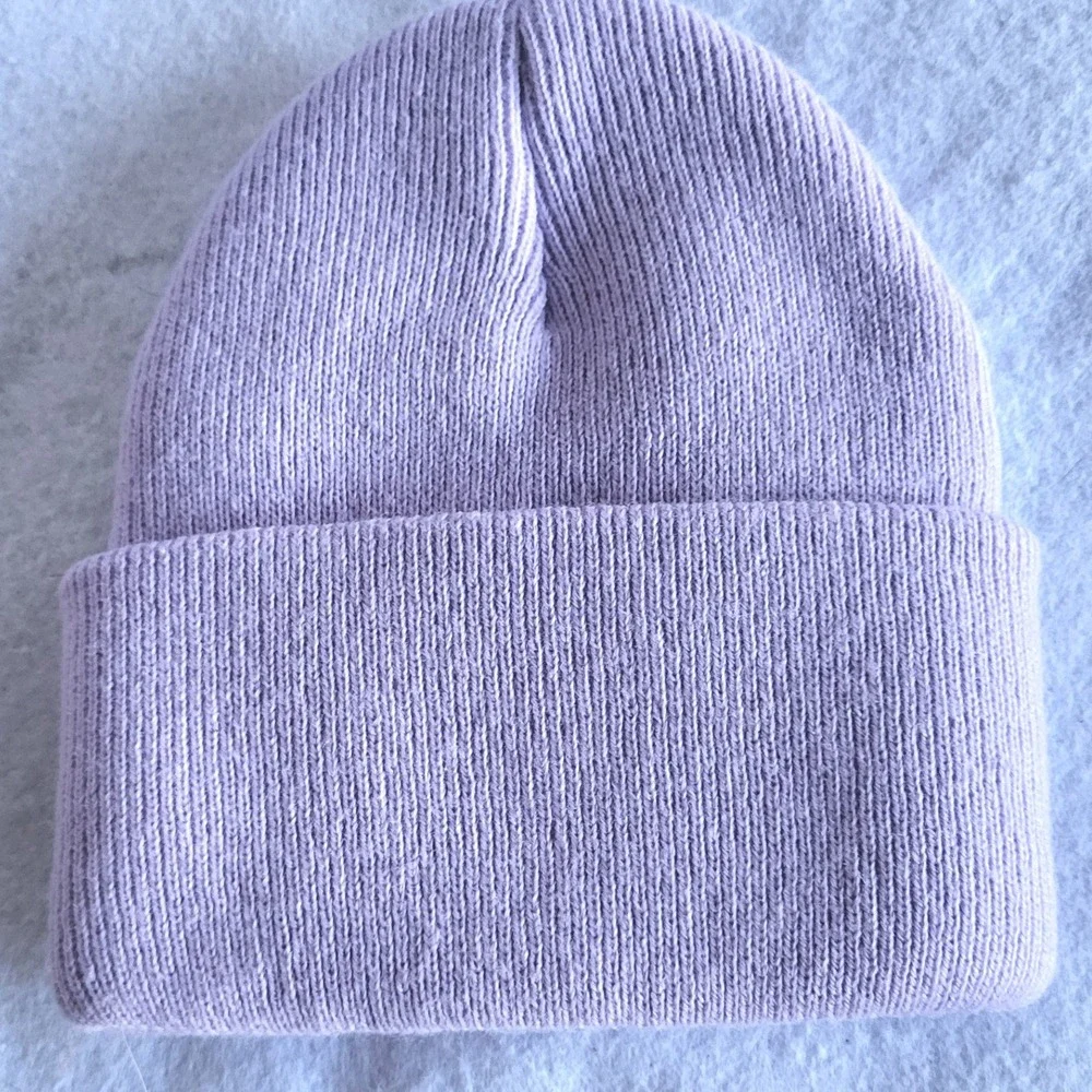 Carhartt Toddler Girls Purple Beanie Winter Watch Hat Baby Kids Patch Logo‎ EUC